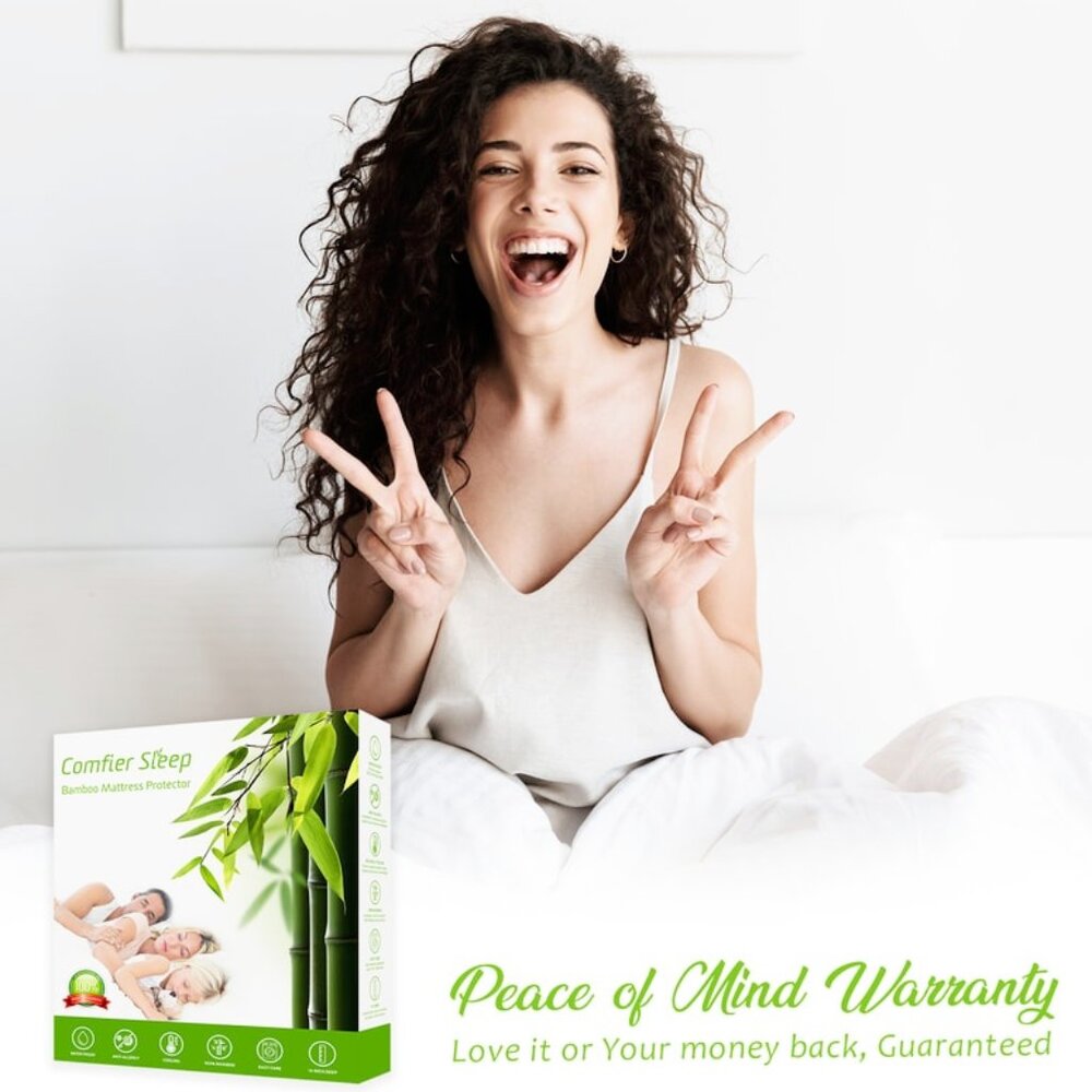 COMFIER SLEEP "100% Bamboo Mattress Protector" Waterproof- NaturallyCooling-KING - Picture 10 of 13